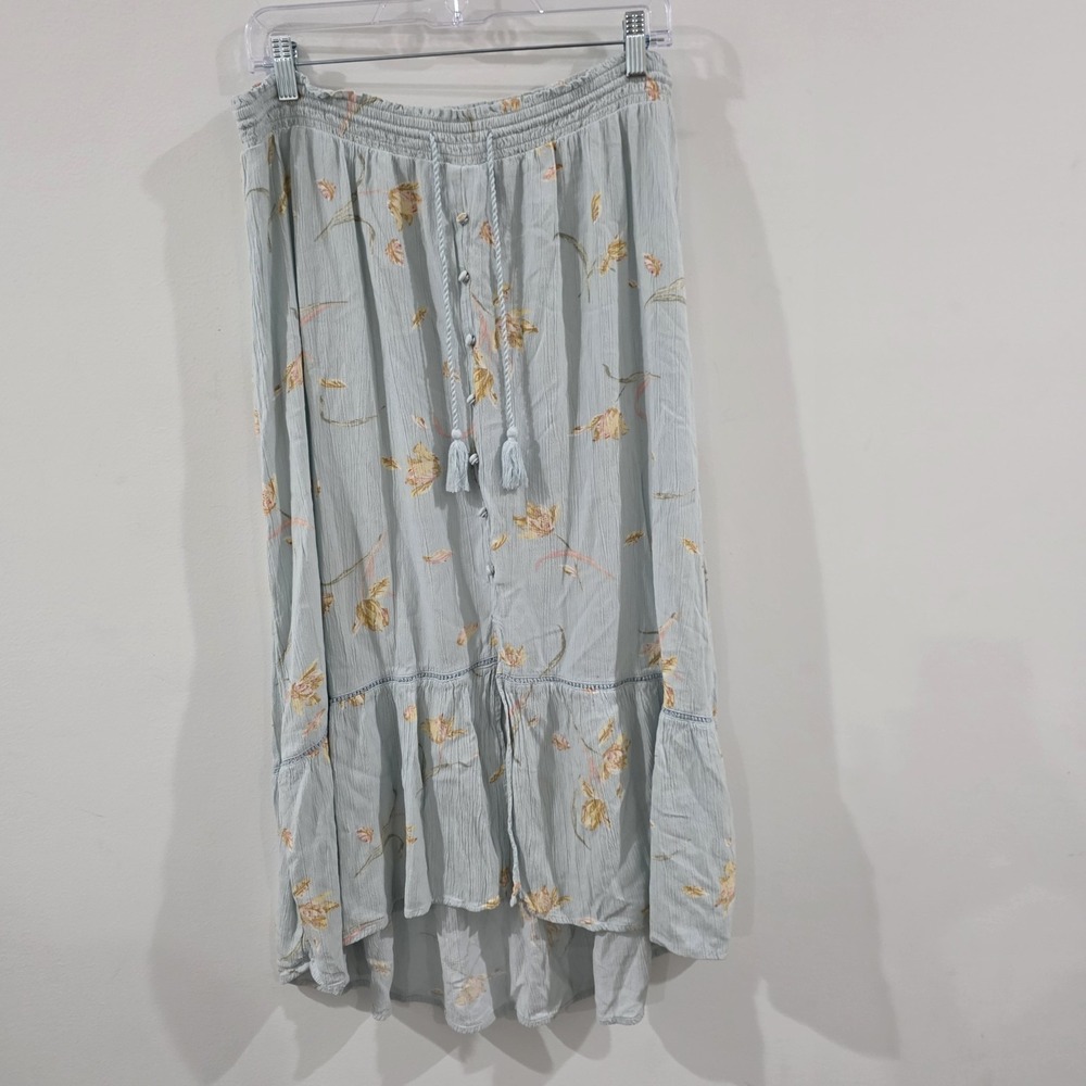 Wonderly Maxi Skirt Size XL Floral Gauze Summer Beach Breezy